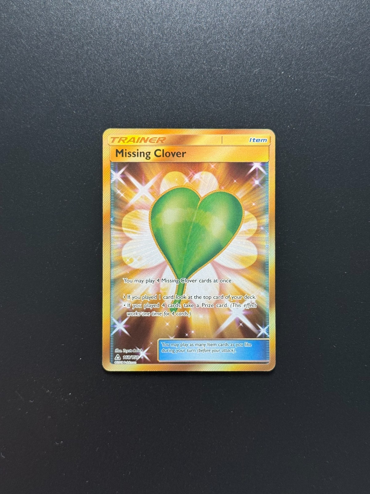 Missing Clover (Secret Rare) 168/156 Secret Rare Holo SM Ultra Prism Pokemon NM