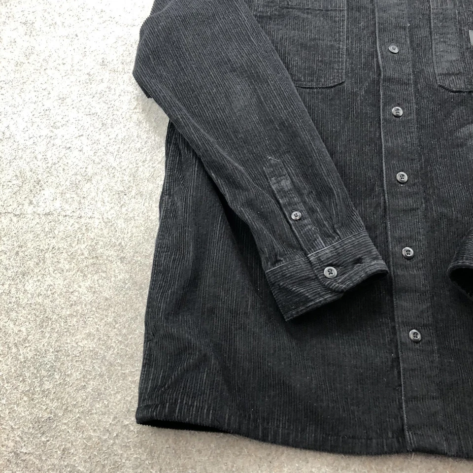 Vans Shirt Mens XL Black Corduroy Classic Fit Button Up Long Sleeve Workwear - Image 2 of 4