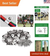 Stainless Steel Fence Wire Clips - 500 Pcs for Secure Mounting of 12-16 Gauge...