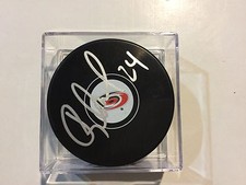 Brad Malone Signed Carolina Hurricanes Hockey Puck Autographed Auto IP NHL c