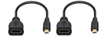LOT OF 2 Micro HDMI to HDMI Adapter Cable for gopro Hero and Other Action Camera