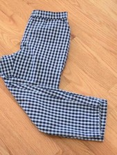 Land's End Women's Blue Checked Mid Rise Ankle Pants Size 8