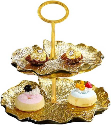 6PCS 3-Tier 15'' Gold Cupcake Stand Hardware Fittings Metal Mold Oval Holder - Picture 6 of 6