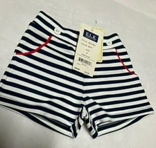 E.L.K American Classic Little Girls Stripe Shorts Navy/White ~ Sz 6 ~ NWT