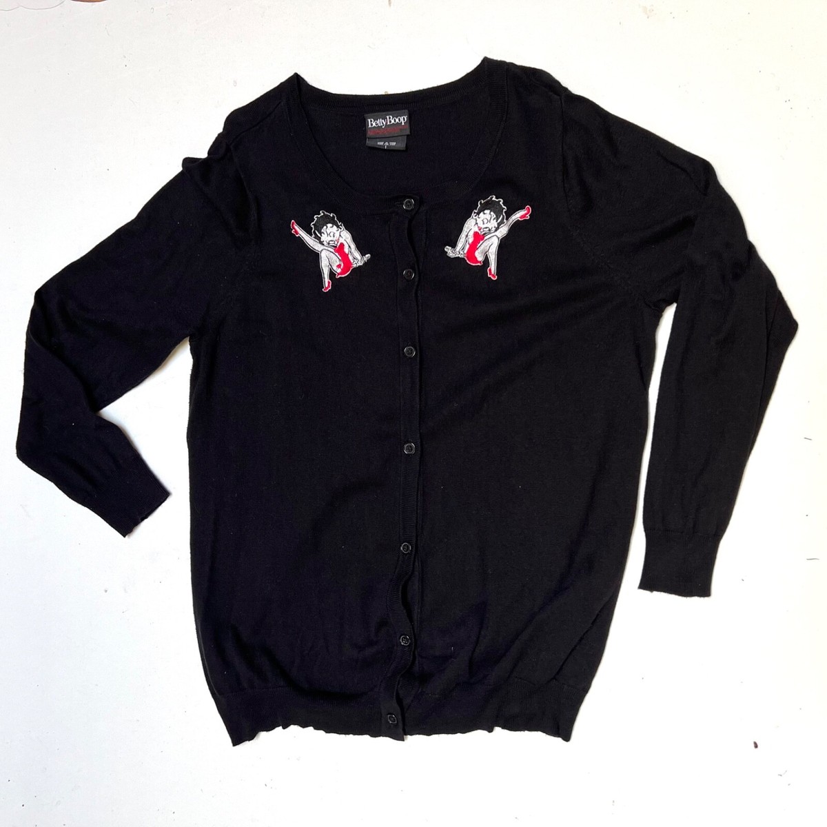 ベティブープ　カーディガン　ベティちゃん♡ Betty Boop Cardigan Sweater. sz 1 (ck measurments) Black
