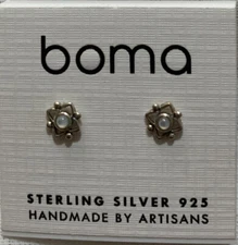 boma sterling silver Flower earrings-womens
