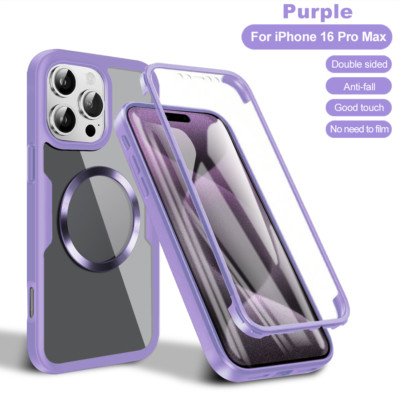 For iPhone 17 Pro Max/16/14/13/12/11 Magnetic Screen Protector Clear Back Case