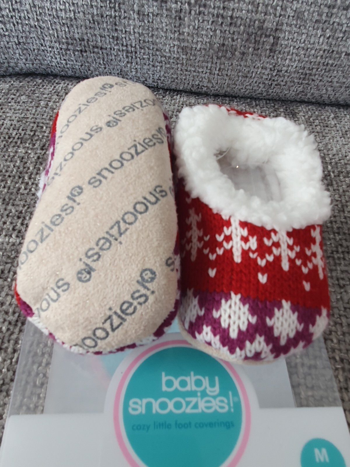 SAOLA Baby Snoozies! Pantofole bambino ragazzo fodera in pile suola antiscivolo pantofole rosse