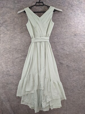sachin and babi light blue dress High Low V-neck Chiffon Bridesmaid Dress With Short Sleeve