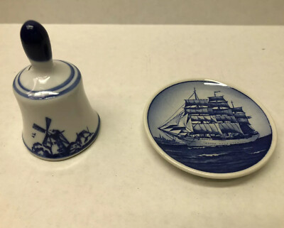Delft Blue Souvenir Bell & Mini Plate