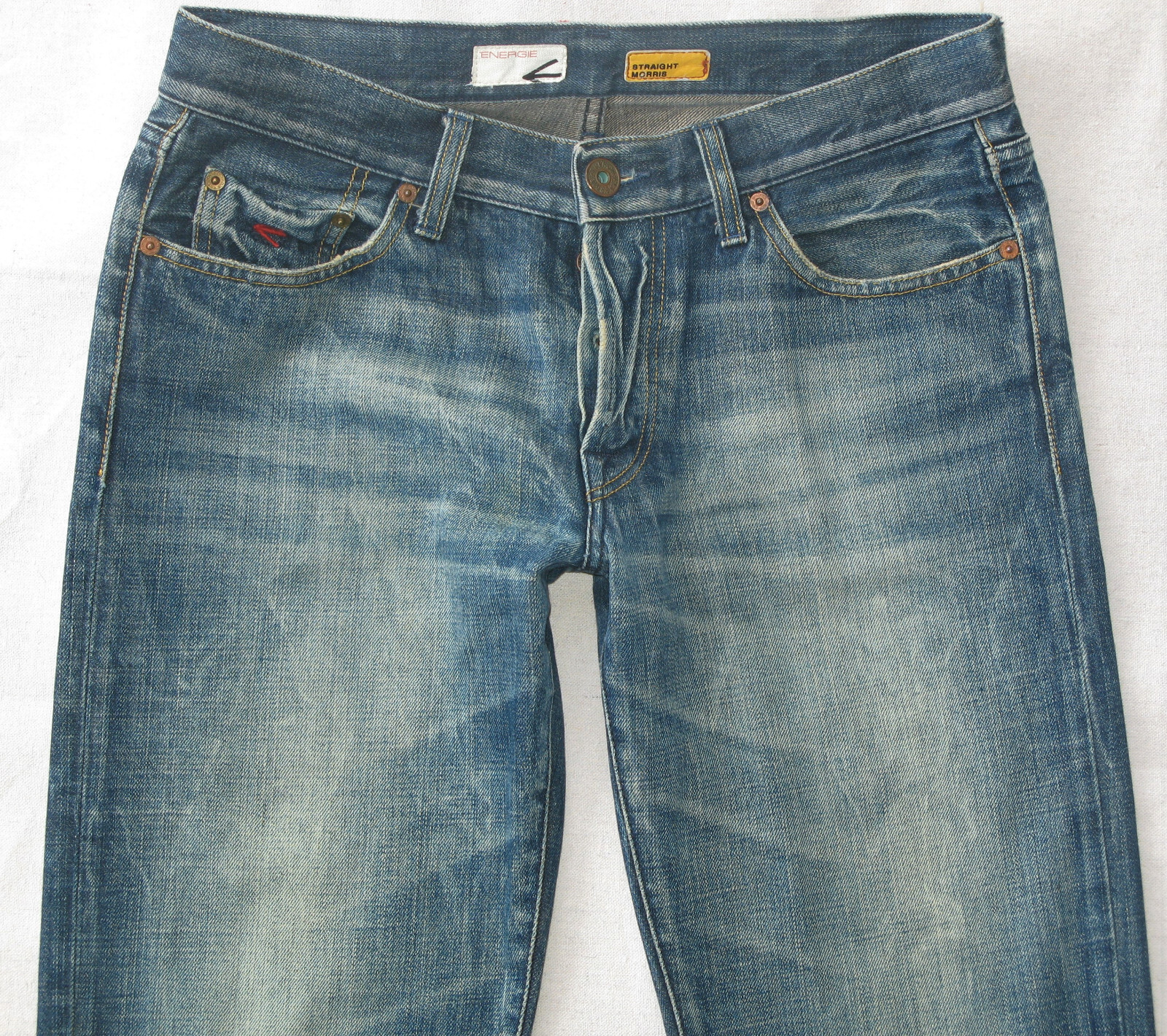 Energie Straight Morris Mens Jeans 32 x 31 Blue Distr… Gem