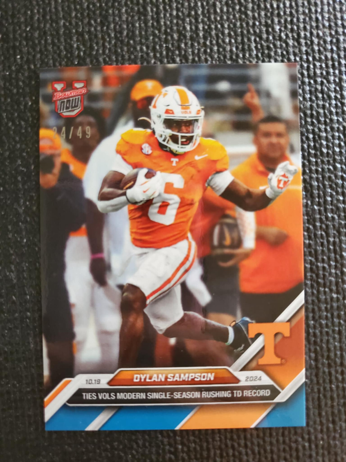 Dylan Sampson Ties Record 2024 Bowman U Now Football Card 30 Blue Parallel 24/49