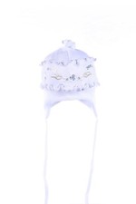 100 cotton baby girl's white hat Size 0-3 months Gorgeous hat with sparkles