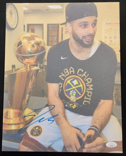 Jamal Murray Signed 11x14 Vintage Canvas With Trophy NBA Champ JSA AM28390