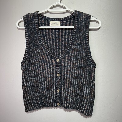 Universal Thread Sweater Vest Button Front Women s Size Small Multi-Color