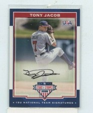 TONY JACOB 2017 Panini USA Baseball Stars & Stripes Usa Baseball Auto #D /25