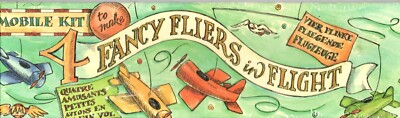 NEW Authentic Models ''4 FANCY FLIERS IN FLIGHT'' Kid Mobile Wood Airplane Kit 