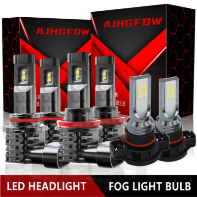 For 2011 2012 2013 Jeep Compass 4-Door 6x LED Headlight High Low Fog Light Bulbs