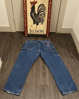 Dickies Carpenter 42X34 Blue Jeans Painters Heavy Denim Casual