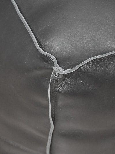 Black Leather Moroccan Footstool Pouffe Ottoman Boho Unstuffed Genuine New 20''