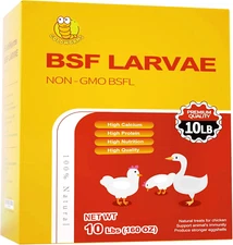 10LBS Dried Black Solider Fly Larvae of Chicken Treats - BSF Larvae 85X More Cal