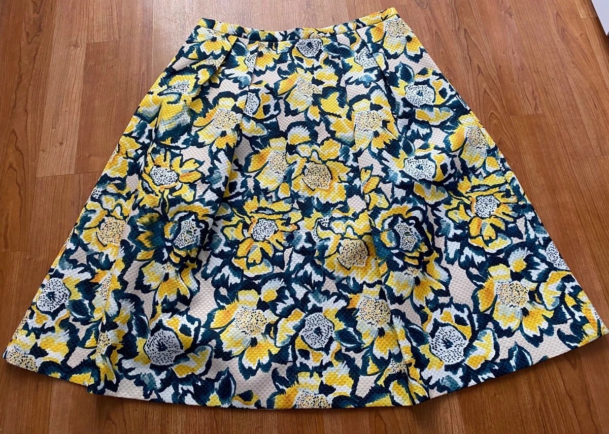 H&m floral skirt yellow cheap