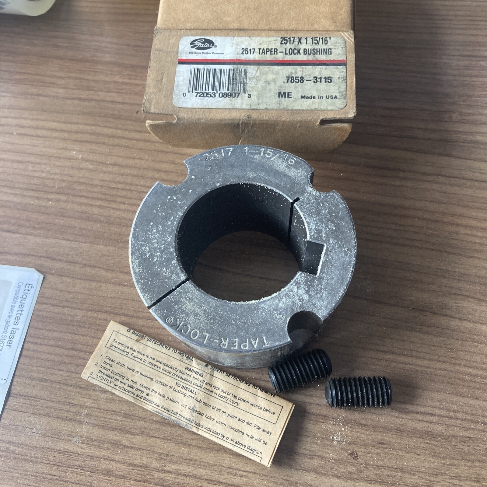 Gates (2517) TL2517X1 15/16 Taper Lock Bushing 115/16" MFG USA 7858