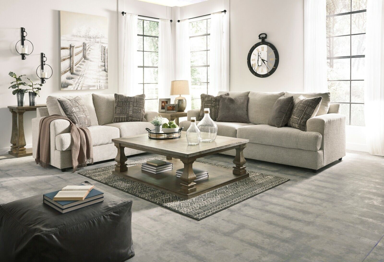 Ashley Furniture Soletren Stone Sofa And Loveseat Living Room For Sale Online EBay