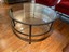 pottery barn glass coffee table