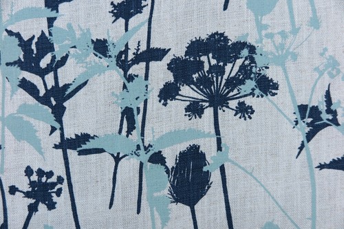 HARLEQUIN CURTAIN FABRIC DESIGN "Nettles" 2 METRES NATURAL /DUCK EGG/INDIGO - Picture 5 of 7