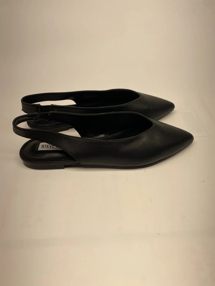 Steve Madden Mujer Negro Cuero Puntiagudo Eslinga Plana Talla 7 Foto 4 de 4