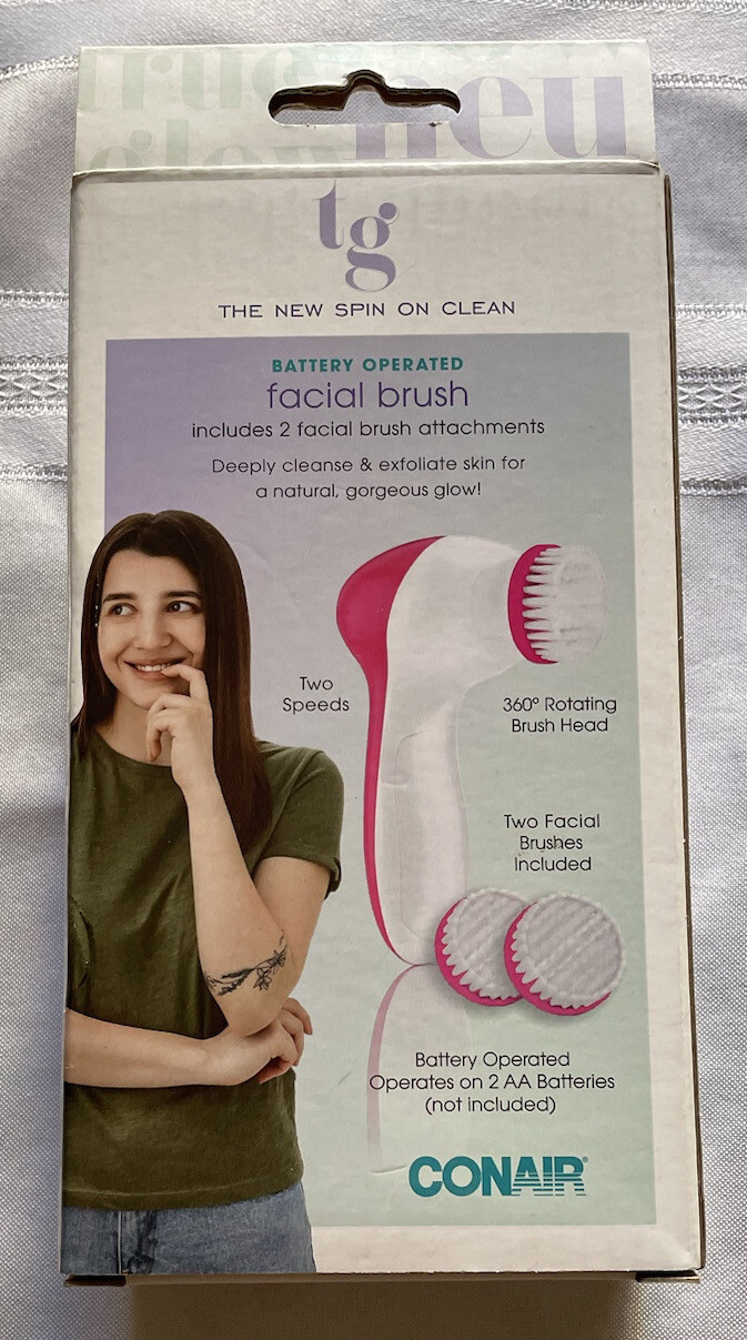 Conair True Glow Facial Cleansing Brush Battery Operated 3 Pieces New