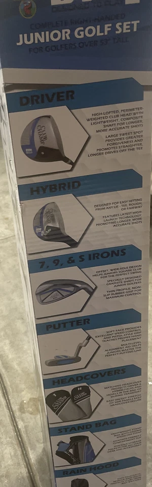 Juego de paquete Juniors' Club Champ DTP1 - altura del jugador derecho superior a 53" 6 piezas. Azul Foto 4 de 4