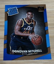 2017-18 Donruss Rated Rookie #188 Donovan Mitchell RC Jazz Rookie Card.. rookie card picture