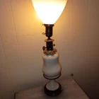 Vintage Stiffel Torchier Table Lamp Brass & Porcelain  25in  Regency Style