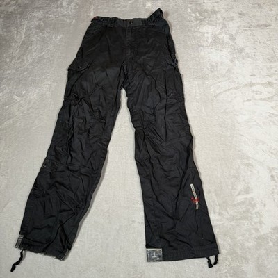 Triple Five Soul Pants Mens 28 Black Cargo Utility Drawstring Hem