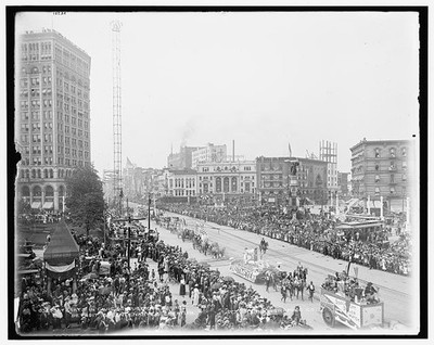Photo:Detroit Michigan 1901 Civic Industrial Parade Floats Woodward Avenue