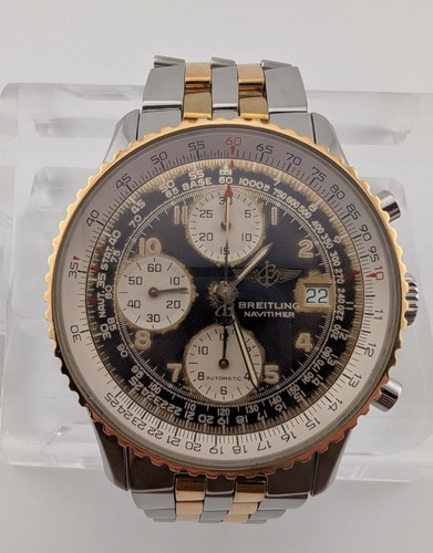 Breitling Navitimer II D13022 2-Tone Steel 18k Gold Chrono 41mm Auto & BoxCard