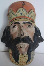 RARE 1919 Herschell Spillman Indian Pirate Painted Carnival Cast Iron Mask