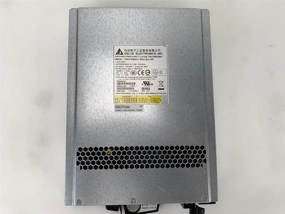 Delta Electronics NetApp TDPS-750AB A 750W Power Supply P/N: 114-00065 - Image 3 of 4