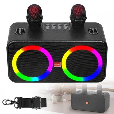 Karaoke Set Anlage Bluetooth Karaoke Lautsprecher Machine +2Karaoke Mikrofonen