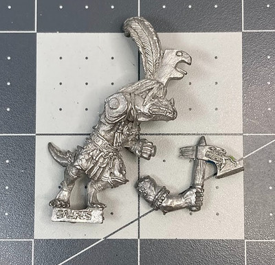 Warhammer Lizardmen SAURUS COMMAND CHAMPION metal GW oldhammer 5th ed. Z26