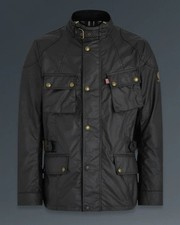Belstaff Crosby Giacca di Pelle Nero XL, Cotone Cerato, Protezioni CE,