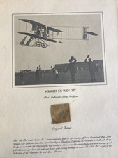 Vtg WRIGHT EX VIN FIZ Original Fabric 1911 Aircraft History PILOT Perry Rodger’s