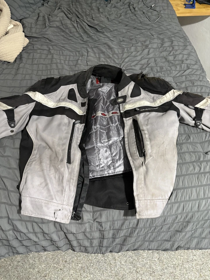 Cortech Jacket Mens L 44 Gray Black GX Sport Motorcycle Riding Armor Protective - Image 2 of 4