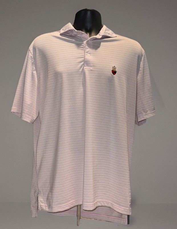 Ralph Lauren RLX Polo Shirt Men’s Large – Pink Striped, Lightweight Stretch