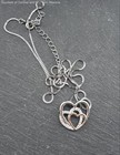 925 Sterling Silver Cz Heart Necklace w/Cz Stud Earrings 5.2g — photo 2