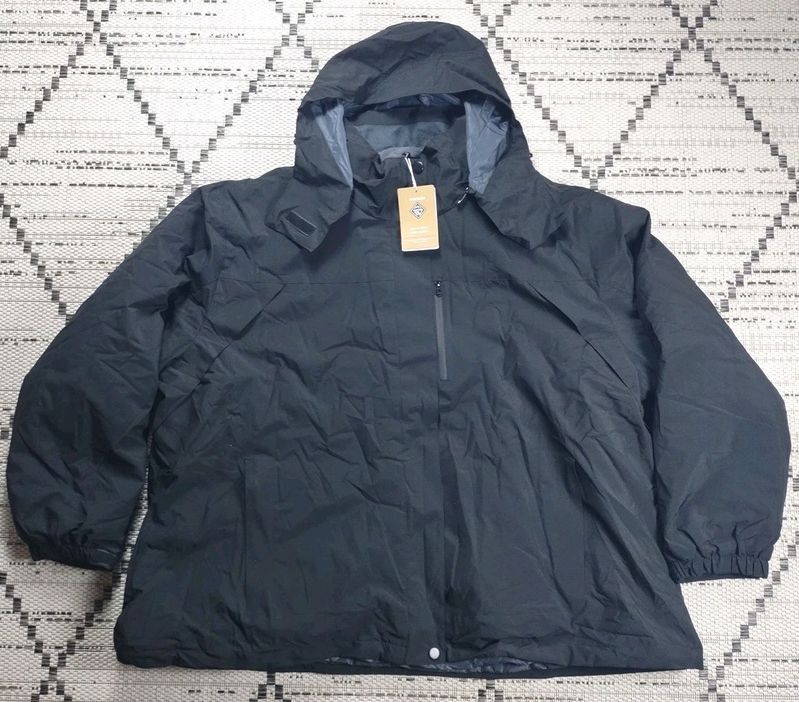 Windbproof Thick Winter Parka Black 5x Nwt