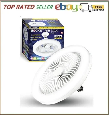 Bell + Howell Socket Air Fan LED Color Changing Ceiling Fan Light