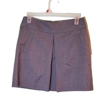 VINTAGE J. Crew 2006 Y2K Front Pleat Gray Wool Mini Skirt Sz 2 Preppy Minimalist